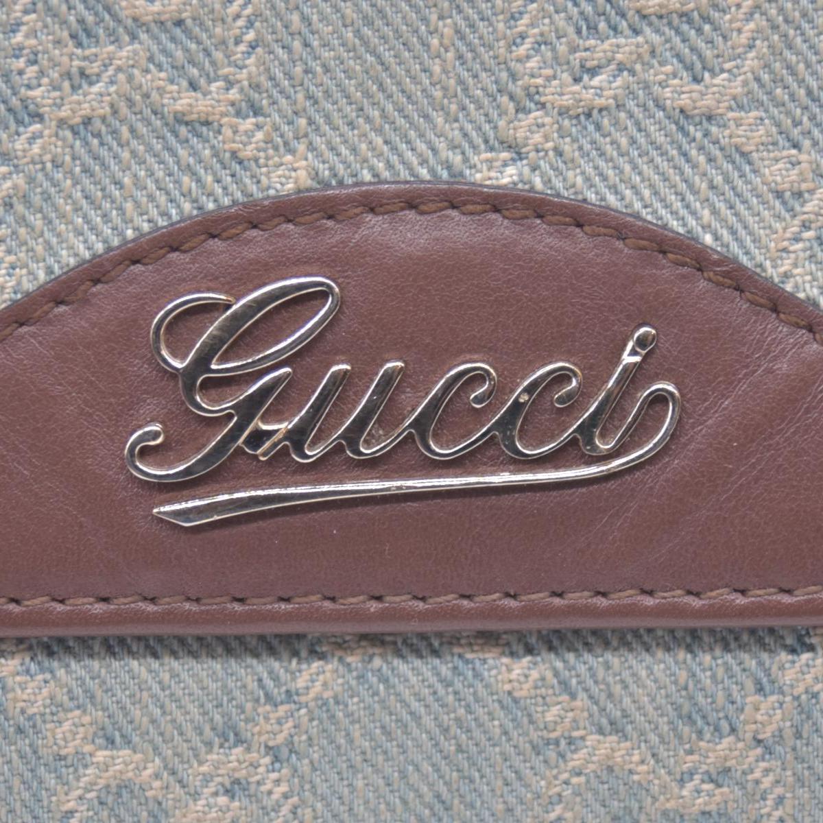 Gucci Monogram Script Continental Wallet Blue Denim CONSIGNMENT