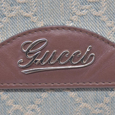Gucci Monogram Script Continental Wallet Blue Denim CONSIGNMENT