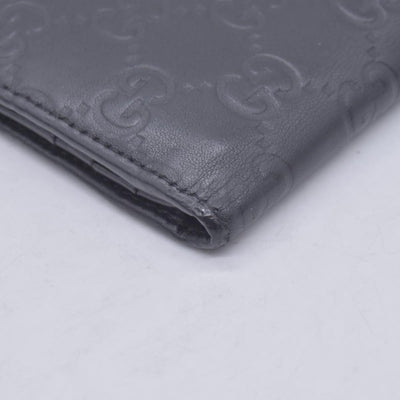 $620 GUCCI Guccissima Long Continental Flap Wallet Black CONSIGNMENT 10021591