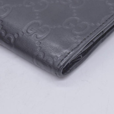 $620 GUCCI Guccissima Long Continental Flap Wallet Black CONSIGNMENT 10021591