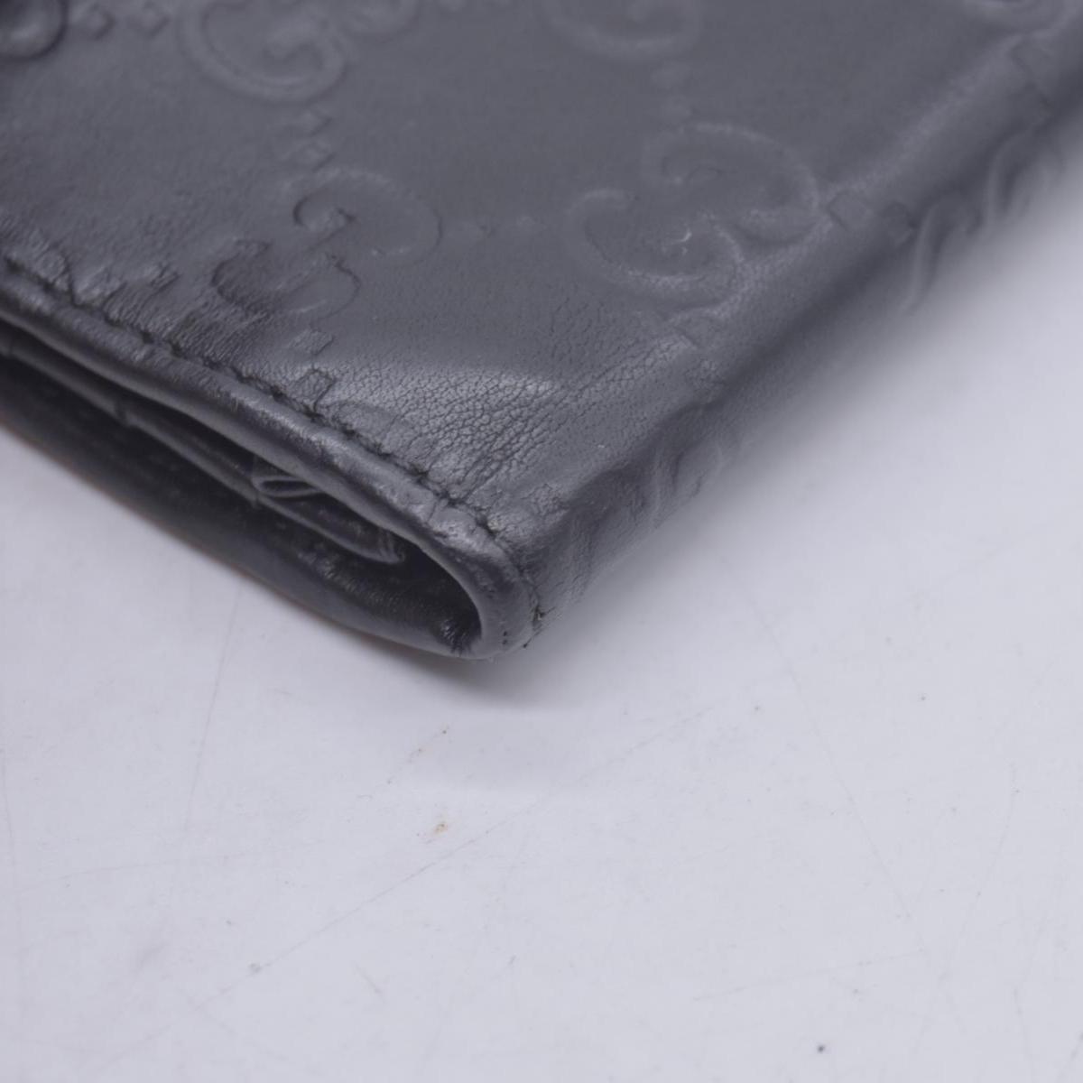 $620 GUCCI Guccissima Long Continental Flap Wallet Black CONSIGNMENT 10021591