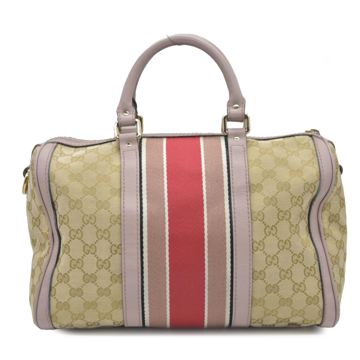 $1950 Gucci Vintage Web Boston Bag GG Canvas Medium Tote Bag