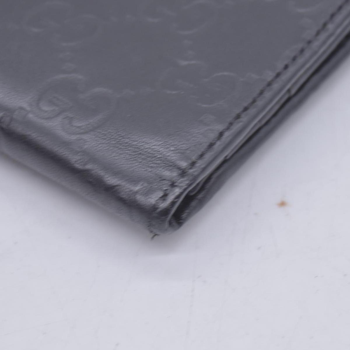 $620 GUCCI Guccissima Long Continental Flap Wallet Black CONSIGNMENT 10021591