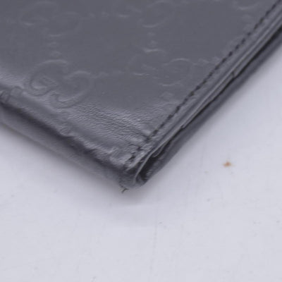 $620 GUCCI Guccissima Long Continental Flap Wallet Black CONSIGNMENT 10021591