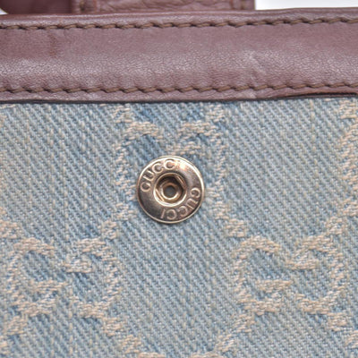 Gucci Monogram Script Continental Wallet Blue Denim CONSIGNMENT