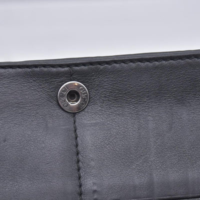 $620 GUCCI Guccissima Long Continental Flap Wallet Black CONSIGNMENT 10021591