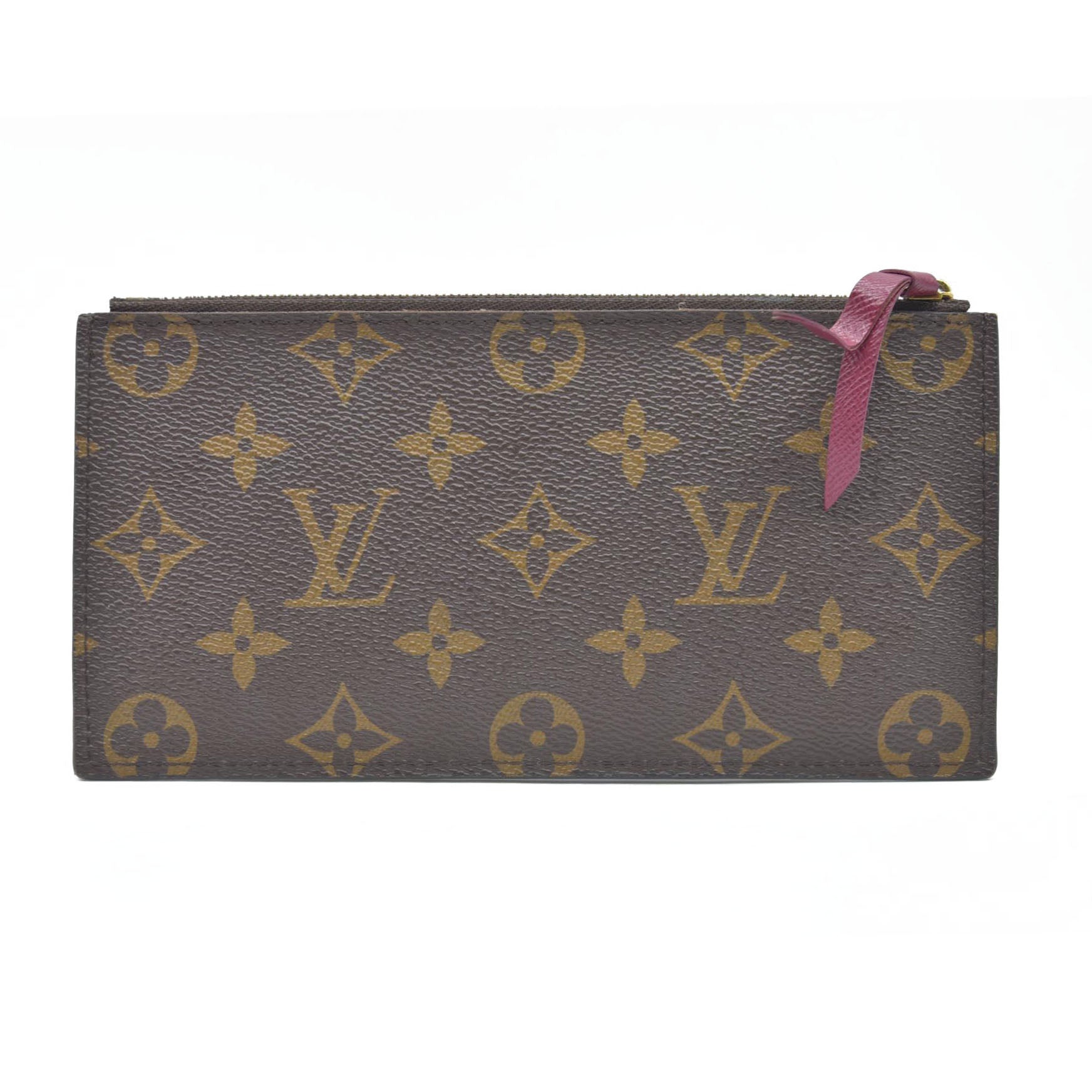 Louis Vuitton  Monogram Felicie Chain Wallet Zippered Insert Fuchsia