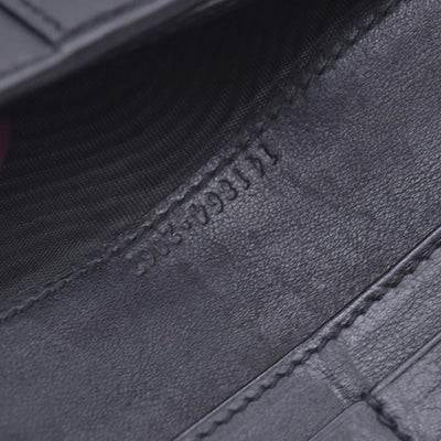 $620 GUCCI Guccissima Long Continental Flap Wallet Black CONSIGNMENT 10021591