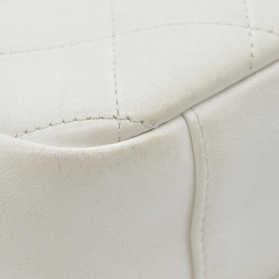 $4100 Chanel Calfskin Quilted Enchained Camera Case Bag White 2020