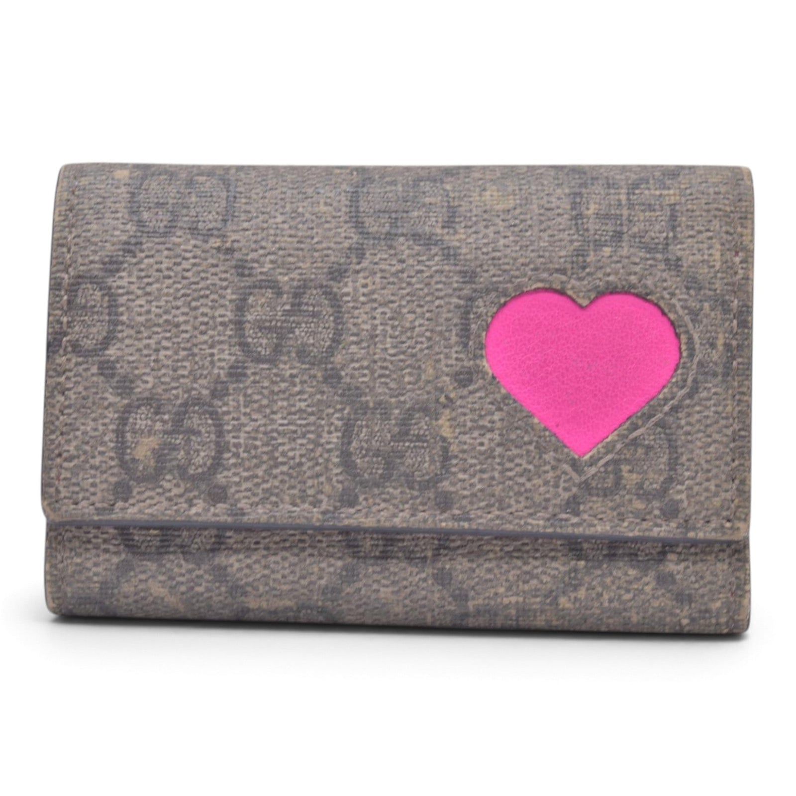 $350 GUCCI Gucci GG Supreme Floral / Heart Card Case CONSIGNMENT 10021575
