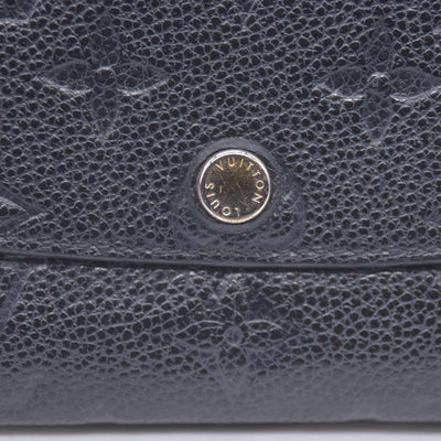 $800 2016 Louis Vuitton Monogram Empreinte Leather Emilie Wallet Black Beige CA1146 CONSIGNMENT