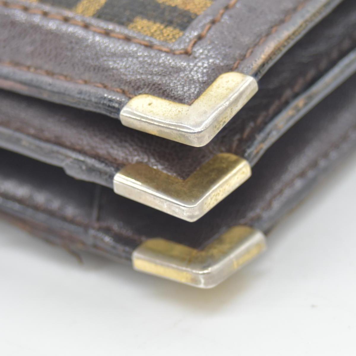$2250 CONSIGNMENT FENDI Zucca Flap Clutch with Strap