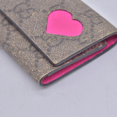 $350 GUCCI Gucci GG Supreme Floral / Heart Card Case CONSIGNMENT 10021575