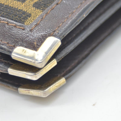 $2250 CONSIGNMENT FENDI Zucca Flap Clutch with Strap