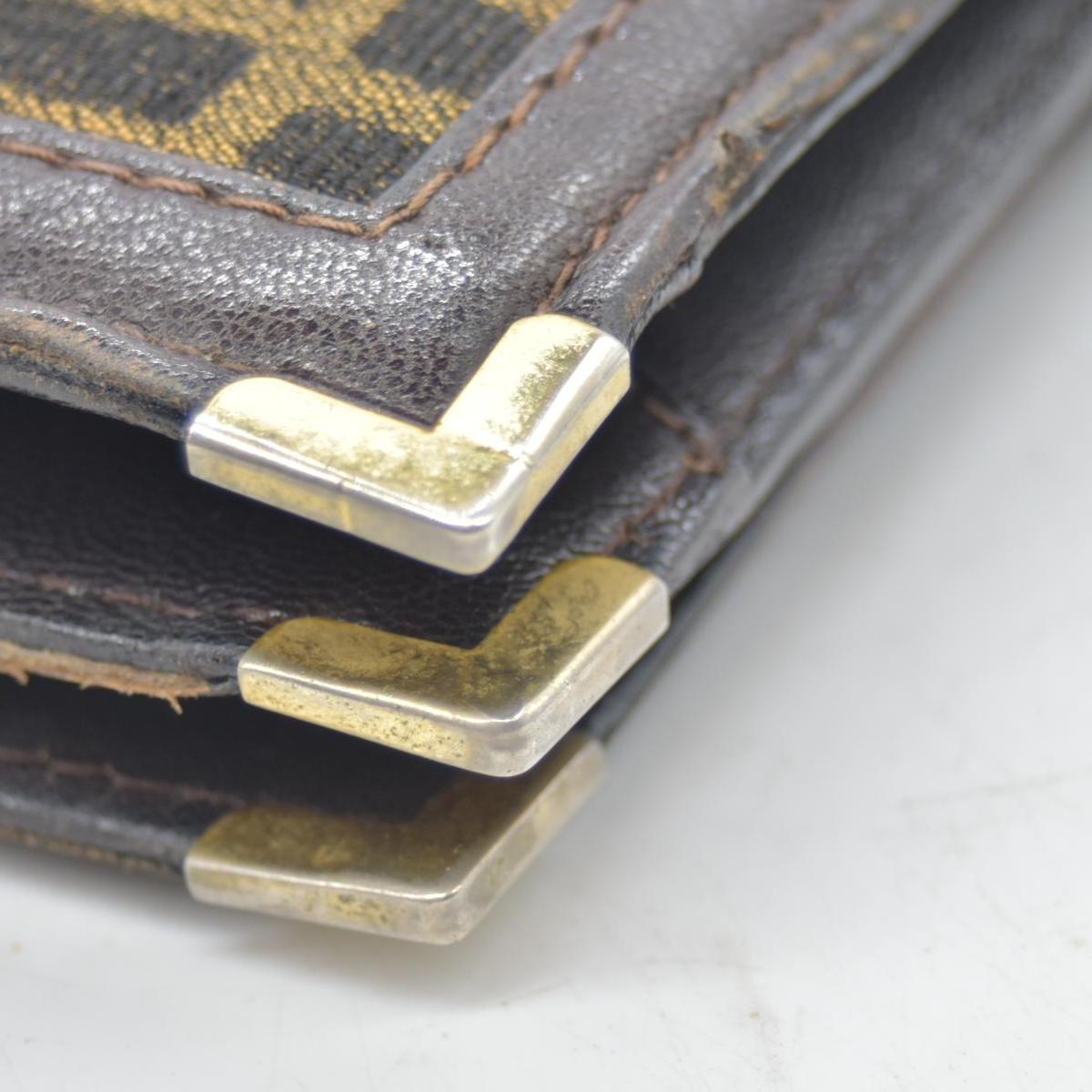 $2250 CONSIGNMENT FENDI Zucca Flap Clutch with Strap