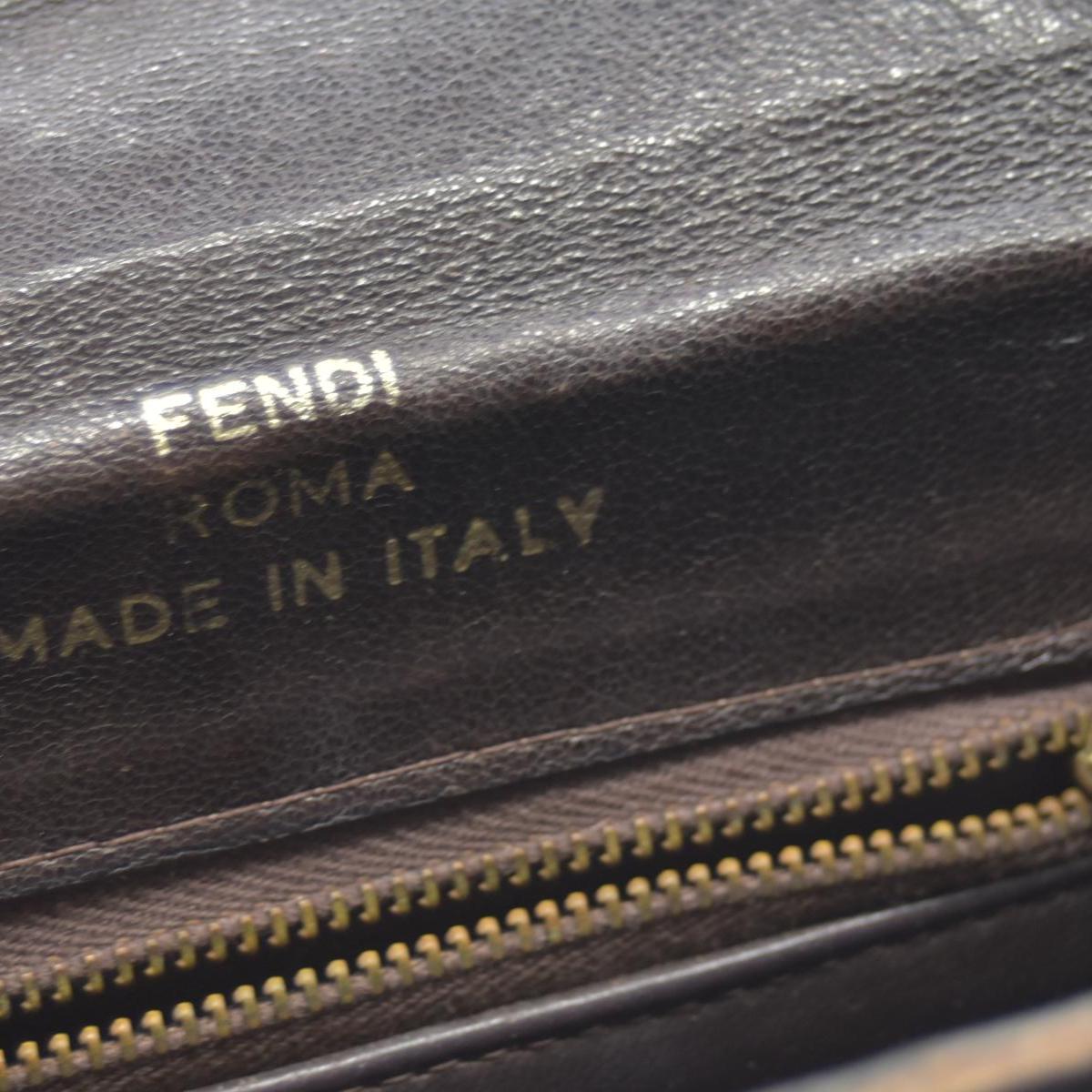 $2250 CONSIGNMENT FENDI Zucca Flap Clutch with Strap