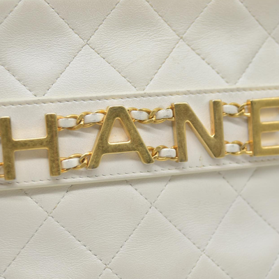 $4100 Chanel Calfskin Quilted Enchained Camera Case Bag White 2020