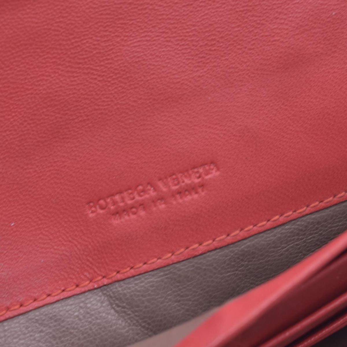 $820 BOTTEGA VENETA Nappa Intrecciato Snakeskin Continental Flap Wallet Coral PinkCONSIGNMENT 10021561