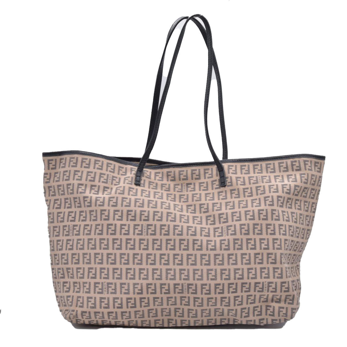 $850 FENDI Zucca Spalmati Medium Roll Tote Tobacco CONSIGNMENT