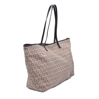 $850 FENDI Zucca Spalmati Medium Roll Tote Tobacco CONSIGNMENT