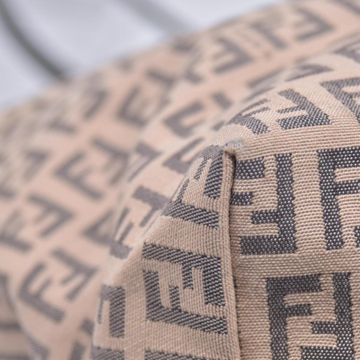 $850 FENDI Zucca Spalmati Medium Roll Tote Tobacco CONSIGNMENT