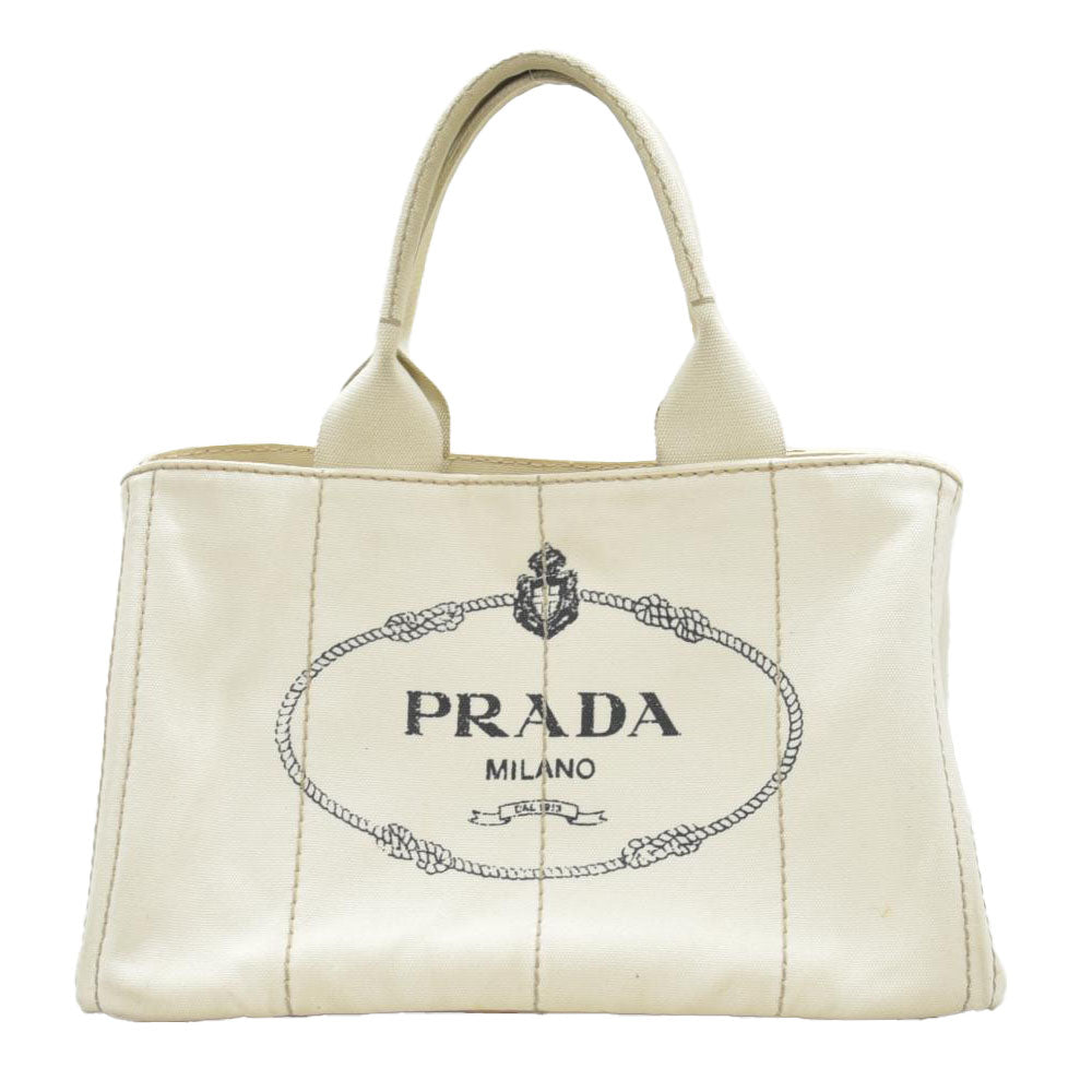 $800 CONSIGNMENT PRADA Canapa Logo Tote Grezzo