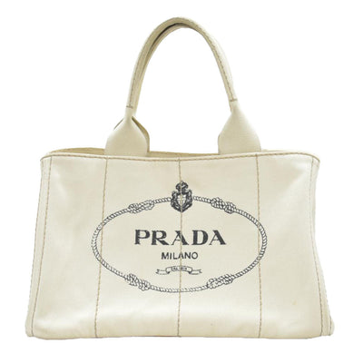 $800 CONSIGNMENT PRADA Canapa Logo Tote Grezzo
