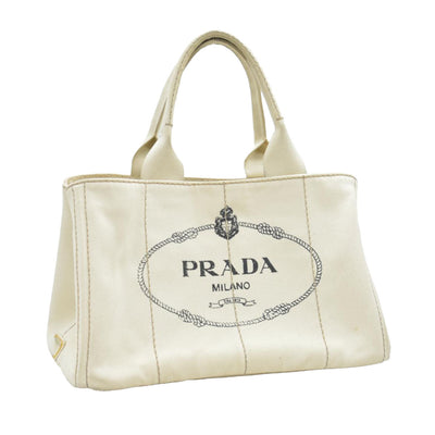 $800 CONSIGNMENT PRADA Canapa Logo Tote Grezzo