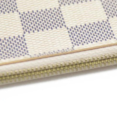 $1580 Louis Vuitton Damier Azur Pochette Félicie Wallet Zippered Insert Rose Ballerine