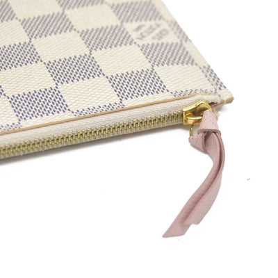 $1580 Louis Vuitton Damier Azur Pochette Félicie Wallet Zippered Insert Rose Ballerine