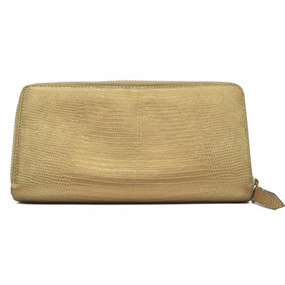 $830 Gucci GG Marmont Snake-Effect Leather Zip Around Wallet Gold