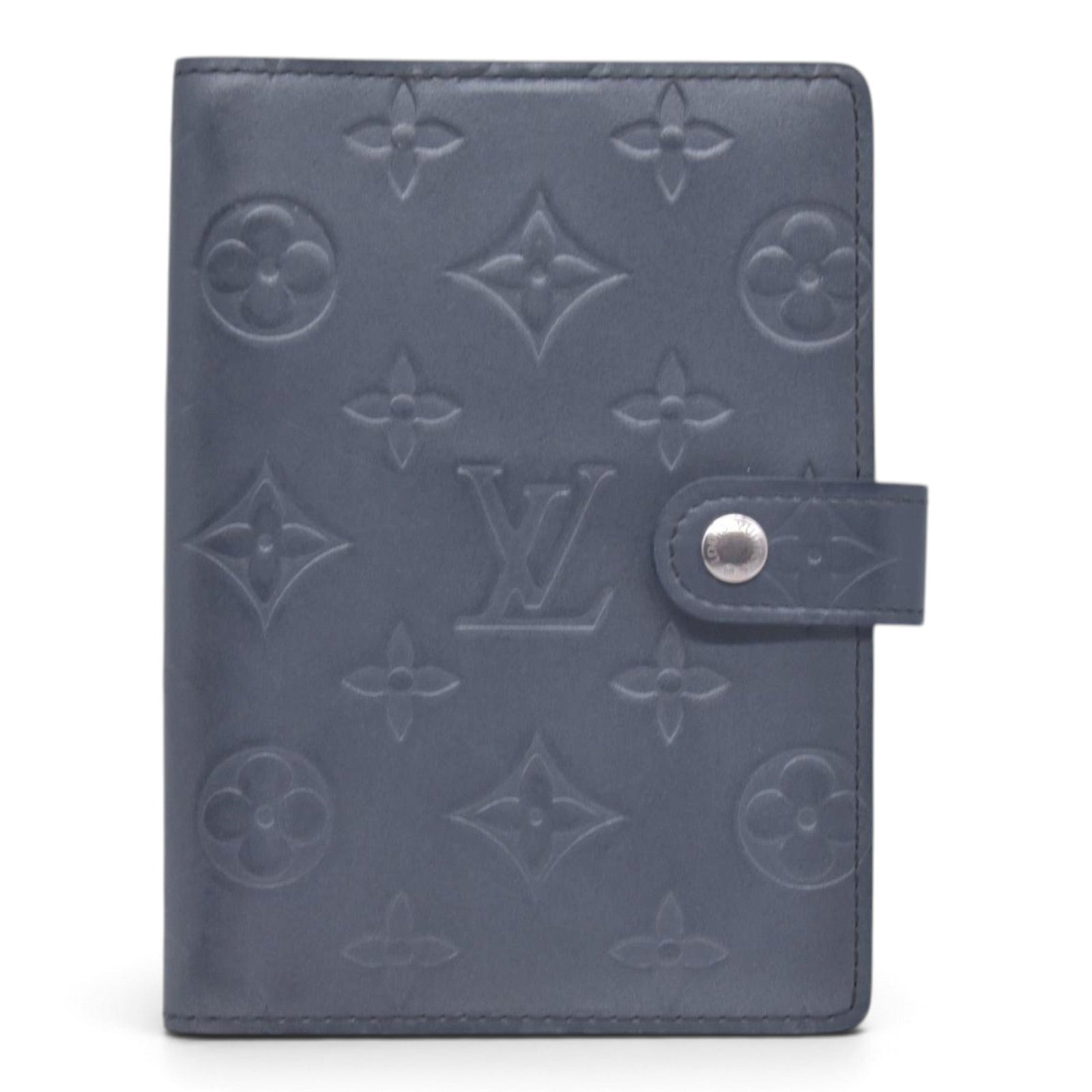 $505 LOUIS VUITTON Monogram Mat Agenda PM Cover Blue CONSIGNMENT 10021574