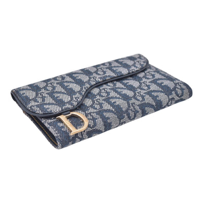 $720 CHRISTIAN DIOR Christian Dior Oblique Trotter Canvas Wallet CONSIGNMENT 10021569