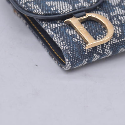 $720 CHRISTIAN DIOR Christian Dior Oblique Trotter Canvas Wallet CONSIGNMENT 10021569