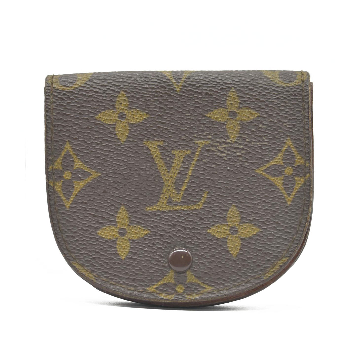 $345 1986 Louis Vuitton Monogram Porte Monnaie Gousset Coin Purse Wallet