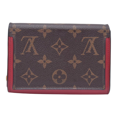 $680 LOUIS VUITTON LV Monogram Victorine Compact Wallet Red CONSIGNMENT 10021562
