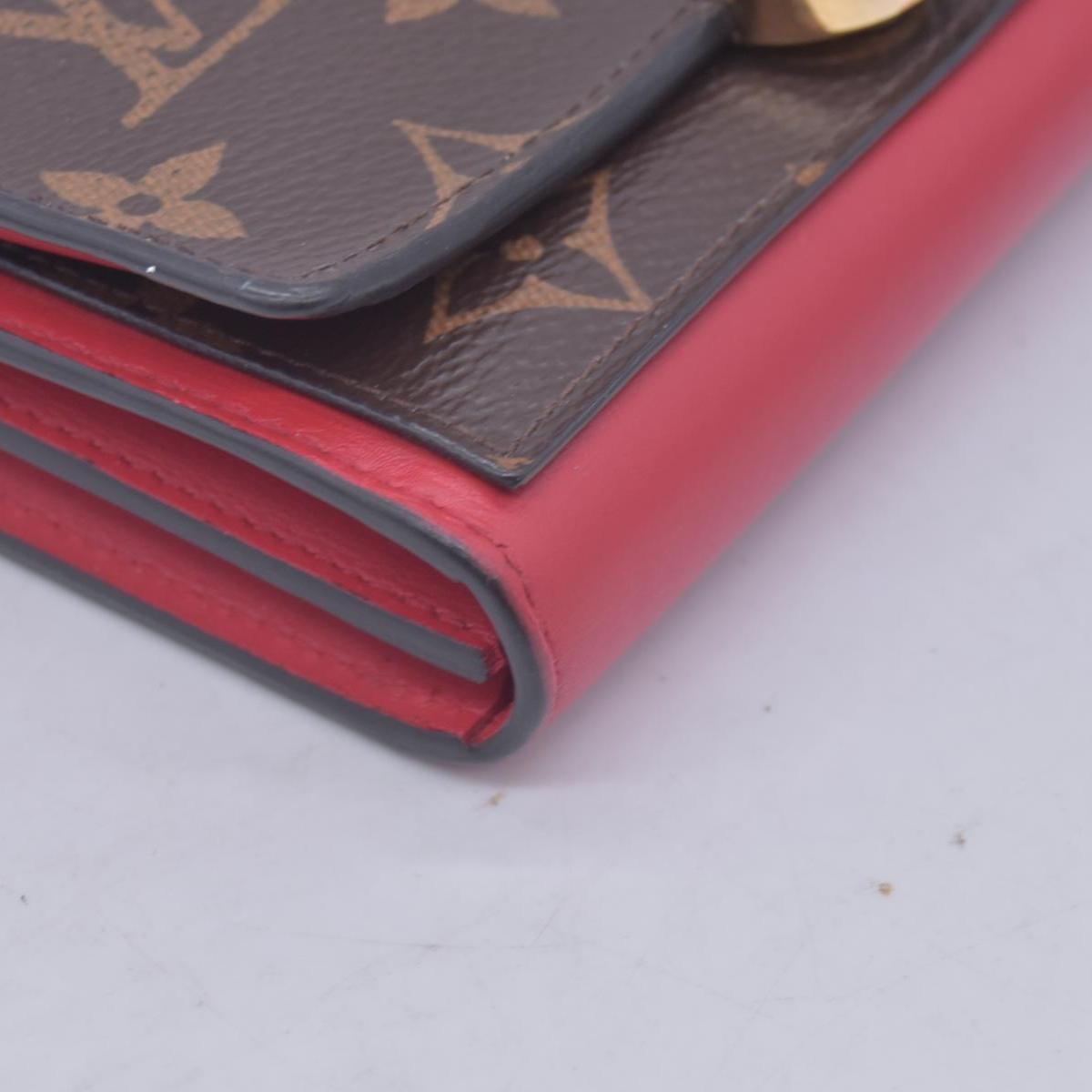 $680 LOUIS VUITTON LV Monogram Victorine Compact Wallet Red CONSIGNMENT 10021562