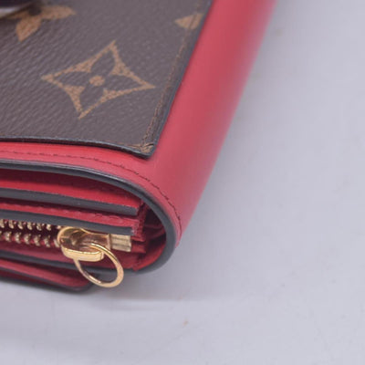 $680 LOUIS VUITTON LV Monogram Victorine Compact Wallet Red CONSIGNMENT 10021562