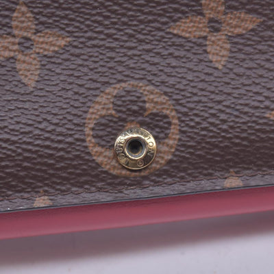 $680 LOUIS VUITTON LV Monogram Victorine Compact Wallet Red CONSIGNMENT 10021562