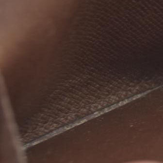 Louis Vuitton Monogram Porte Monnaie Plat Coin Purse Wallet Brown