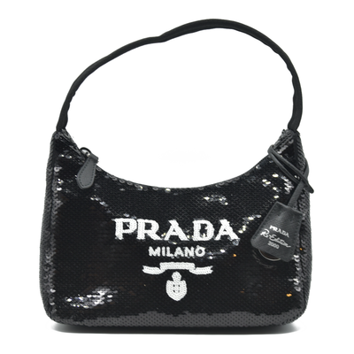 $2300 Prada Re-Edition 2000 Hobo Sequins Mini