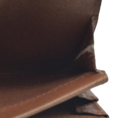 Louis Vuitton Monogram Porte Monnaie Plat Coin Purse Wallet Brown