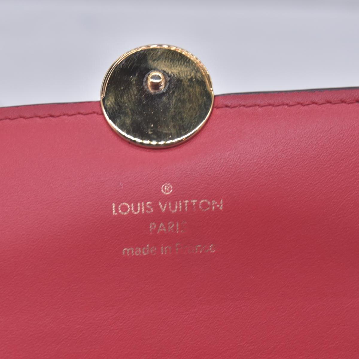$680 LOUIS VUITTON LV Monogram Victorine Compact Wallet Red CONSIGNMENT 10021562