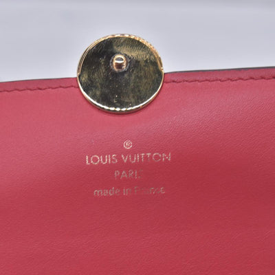 $680 LOUIS VUITTON LV Monogram Victorine Compact Wallet Red CONSIGNMENT 10021562