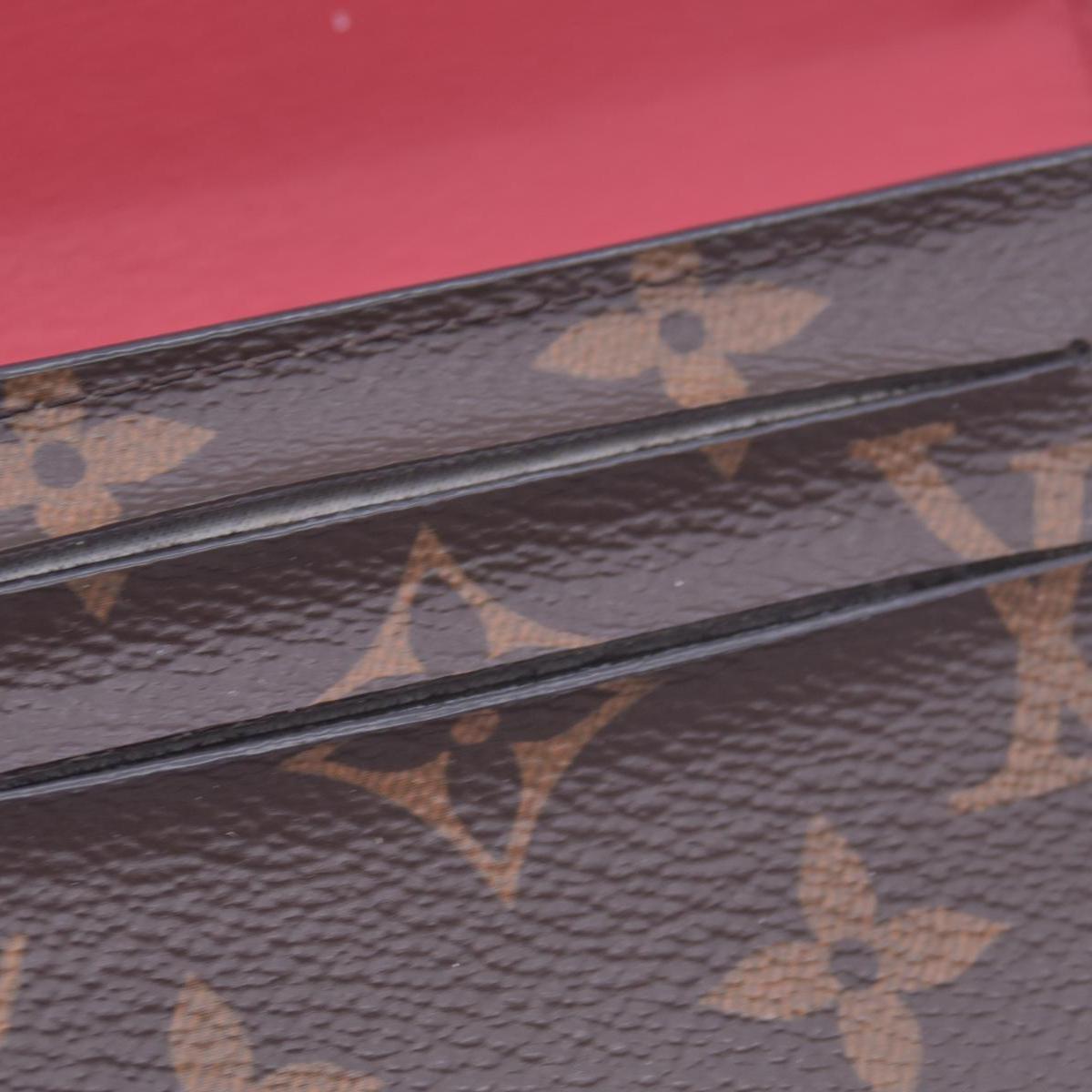 $680 LOUIS VUITTON LV Monogram Victorine Compact Wallet Red CONSIGNMENT 10021562
