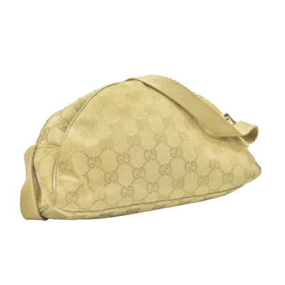 $795 Gucci  GG Canvas Half Moon Pochette CONSIGNMENT