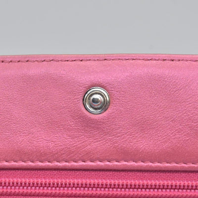 $3350 Chanel Patent Calfskin Quilted Boy Wallet On Chain WOC Fuchsia