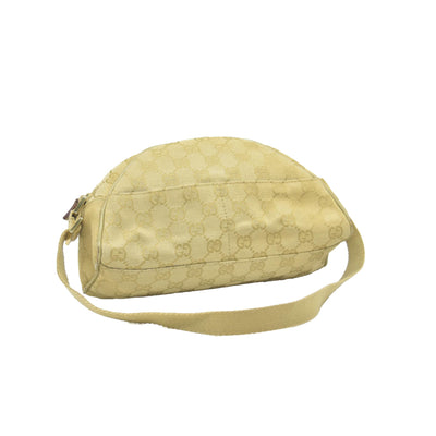 $795 Gucci  GG Canvas Half Moon Pochette CONSIGNMENT