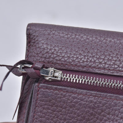 $2150 HERMÈS Veau Togo Dogon Recto Verso Wallet Raisin Plum CONSIGNMENT 10021565