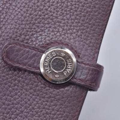 $2150 HERMÈS Veau Togo Dogon Recto Verso Wallet Raisin Plum CONSIGNMENT 10021565